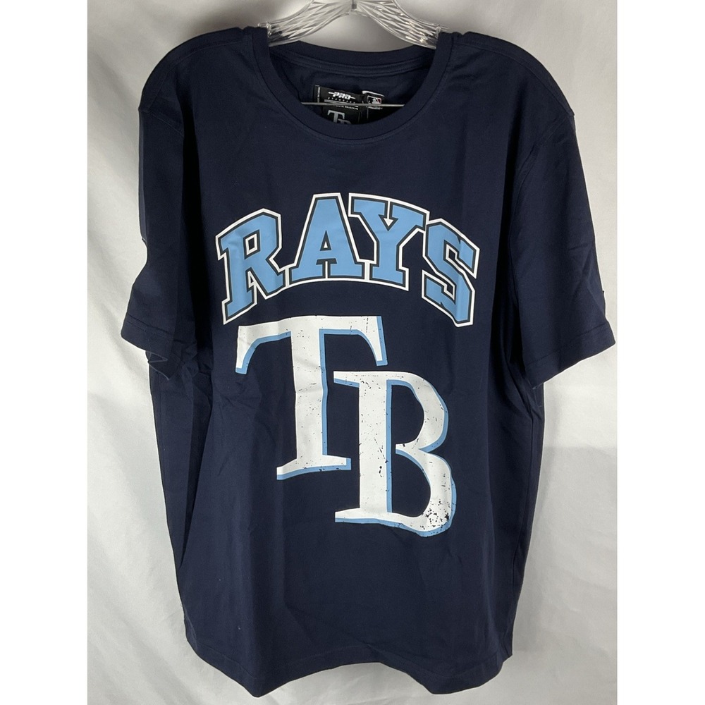 Tampa Bay Rays Pro Standard Mens Large Blue Embroidered Logo MLB T Shirt NWT‎